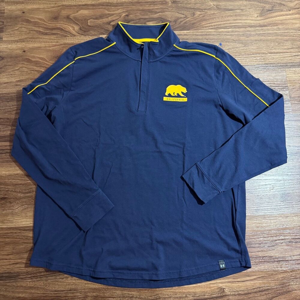 Under Armour Cali Golden Bears HeatGear Loose 1/4 Zip Mock Neck Pullover Size XL